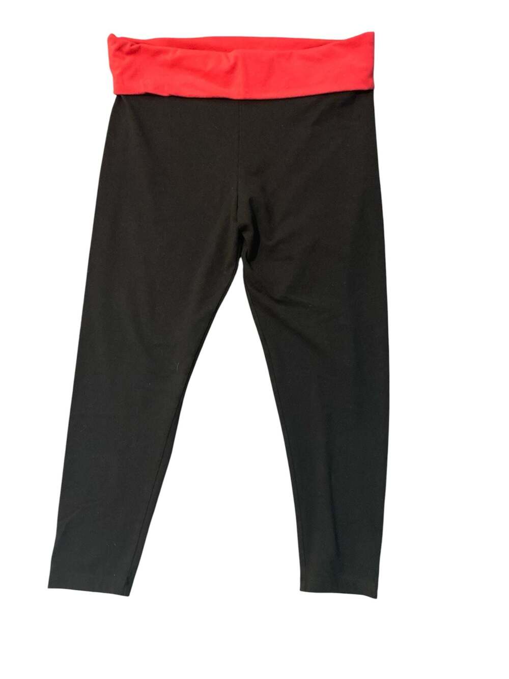 Victoria's Secret Black Fold-Over Waistband Leggings Pink Size Large